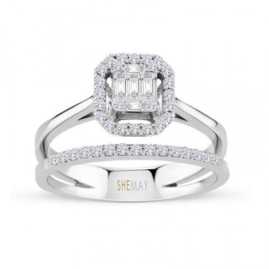 Пръстен бяло злато с Диаманти 0.33 карата